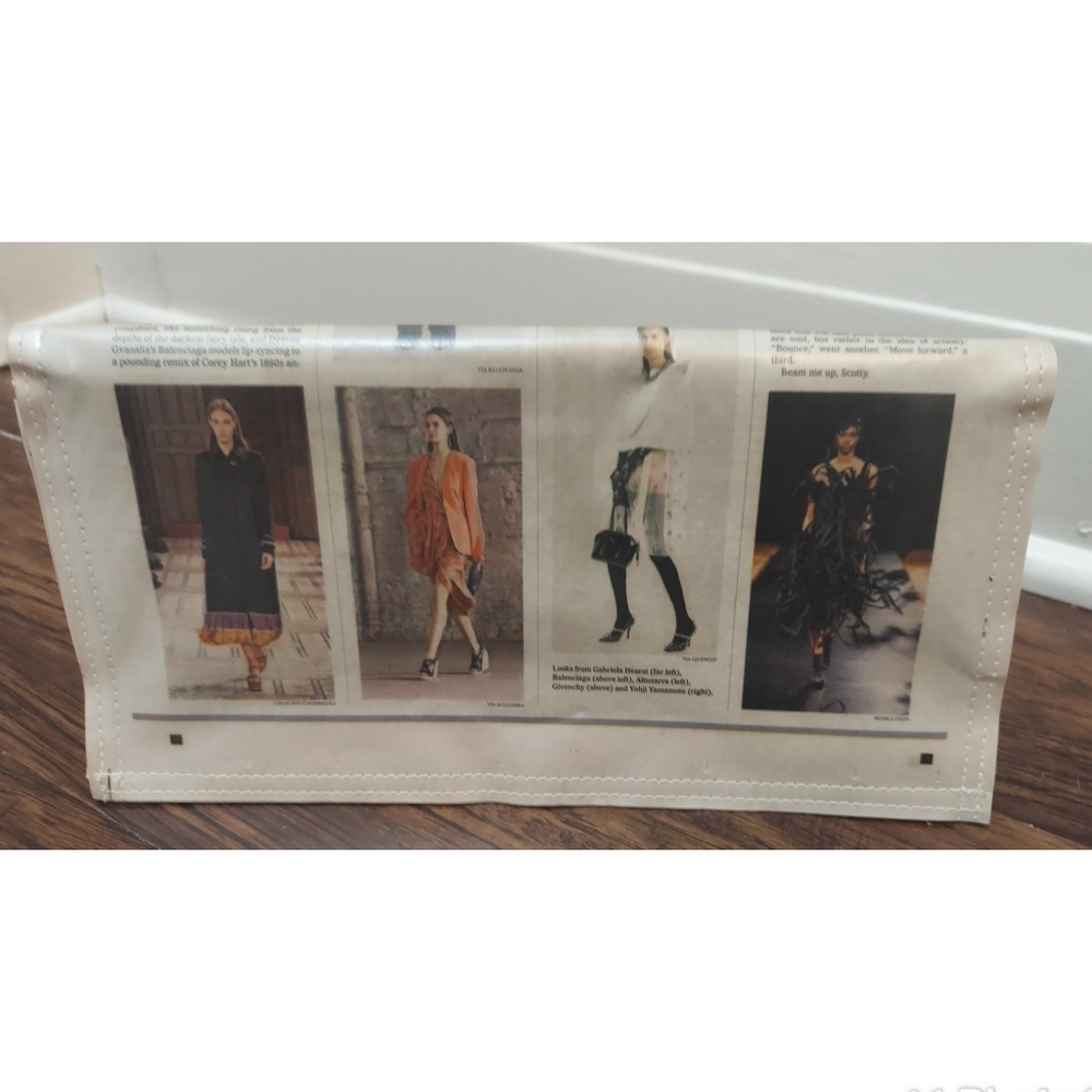 Couture Planet Clutch Made From Real Newspaper! NWT!